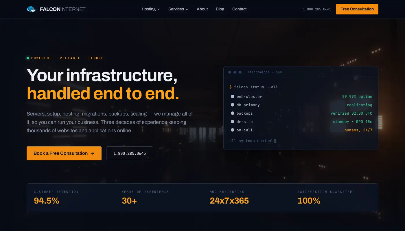 www.falconinternet.net screenshot